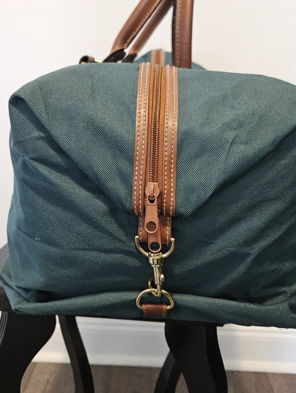 Ralph Lauren Fragrances Duffle Canvas/Faux Leather Travel Weekender Bag Green